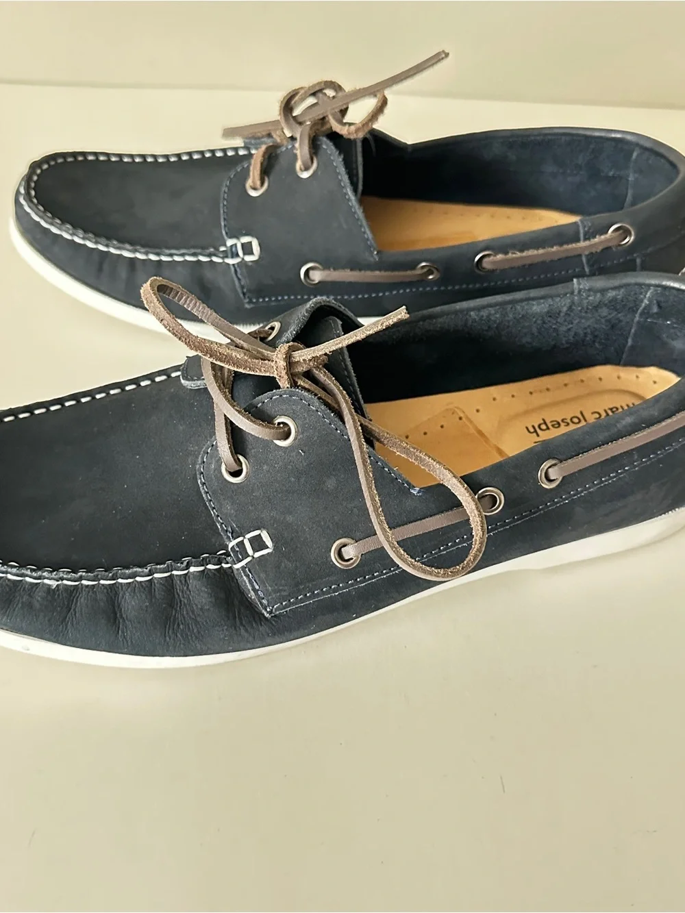 Marc Joseph New York Blue Navy Leather Boat Men's Shoes, Sz 13 Preowned, perfect